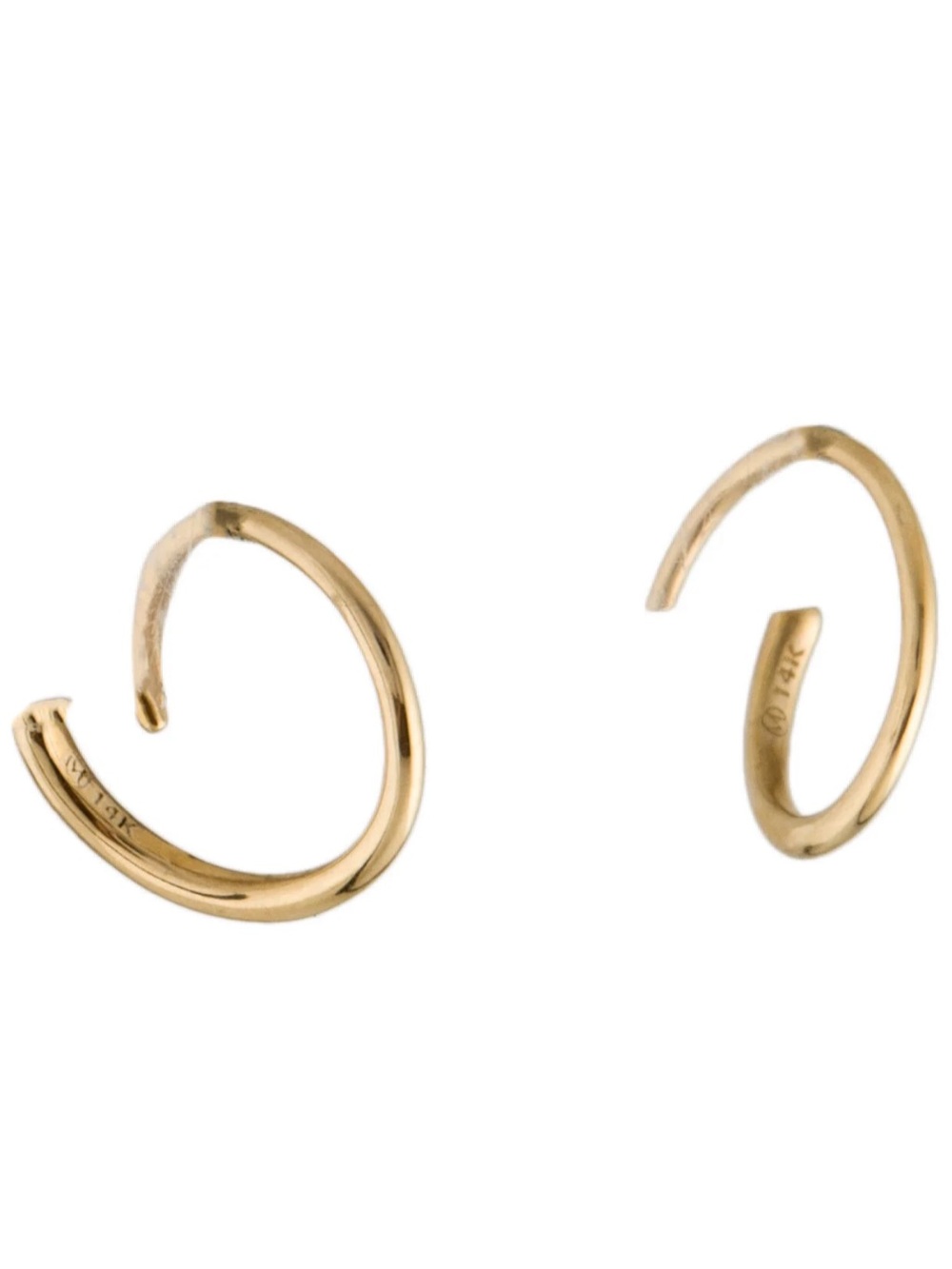 Mejuri Sculpted Gold Open Twist Hoop Earrings 14k - Picture 2 of 4